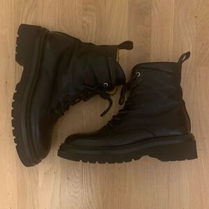 Mara Bini Leather Combat Boots